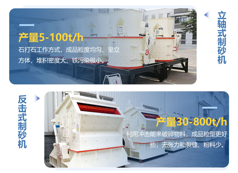 立軸式制砂機和反擊式制砂機哪種粒型好？區(qū)別介紹